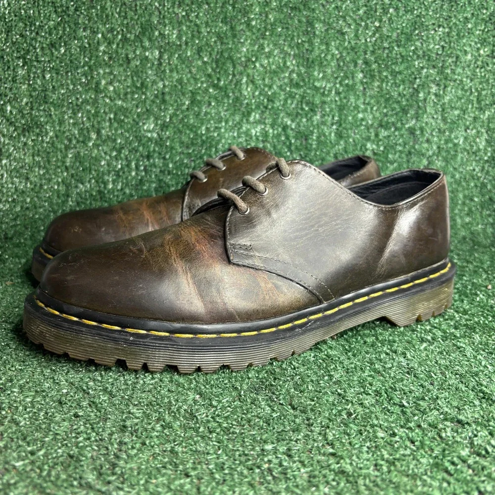 Dr Martens‎ 1461 Distressed Leather Bouncing Soles Oxford Shoes Brown Mens Sz 11